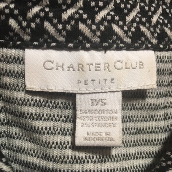 🎯3 for $30🎯 Charter Club jacket S petite black 3/4 sleeve 5 button Old Money - Picture 3 of 6